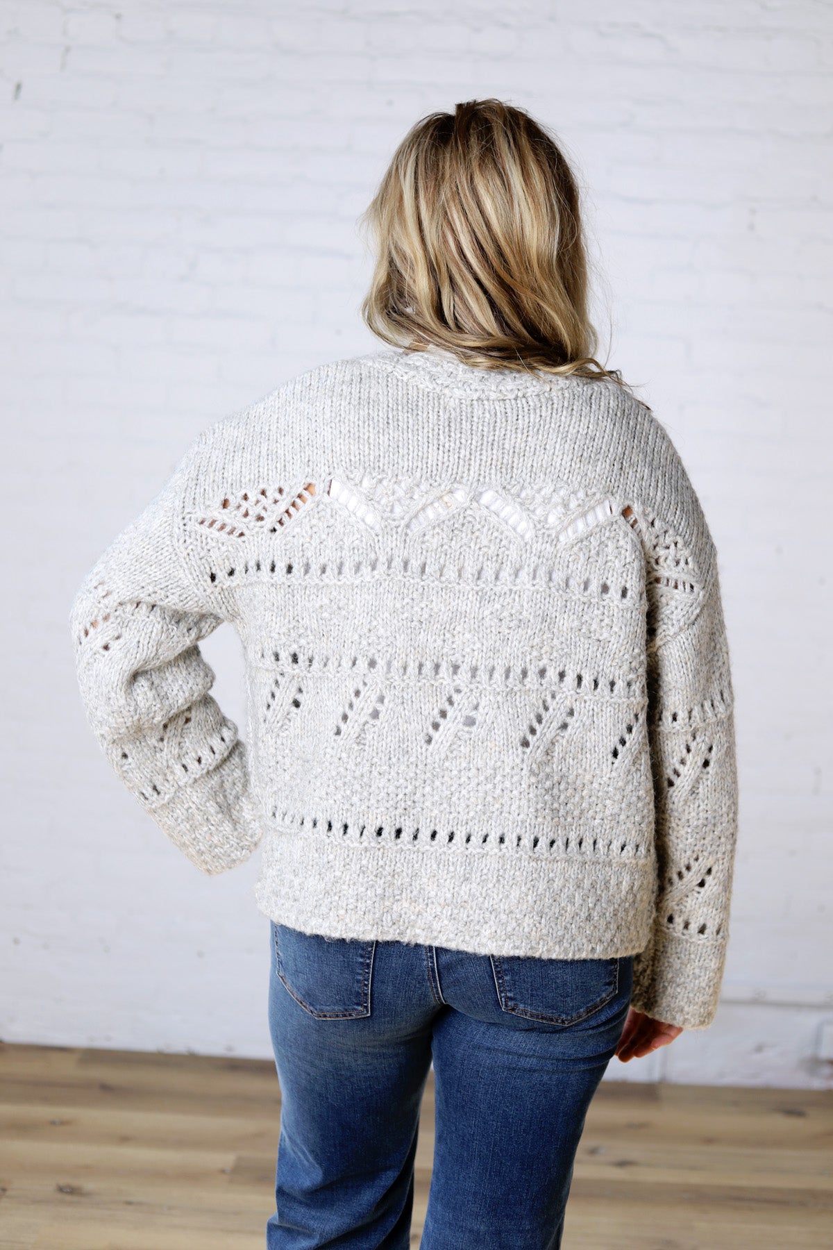 Elsie Crochet Knit Button Down Cardigan