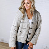 Elsie Crochet Knit Button Down Cardigan