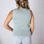 Elspeth Crew Neck Sleeveless Knit Tank - Jade
