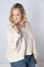 Elsy Cable Knit Sweater - Ivory - Final Sale