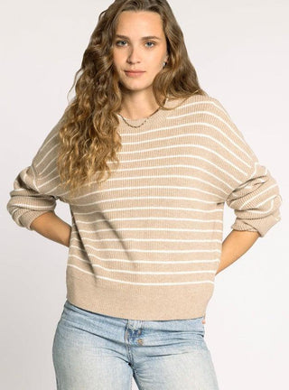 Ely Sweater - Taupe/Ivory