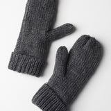 Elyza Winter Cable Knit Mittens Fleece Lined - Charcoal