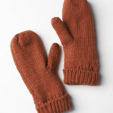 Elyza Winter Cable Knit Mittens Fleece Lined - Coffee