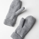 Elyza Winter Cable Knit Mittens Fleece Lined - Lt Grey