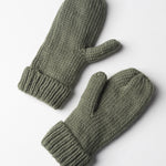 Elyza Winter Cable Knit Mittens Fleece Lined - Sage