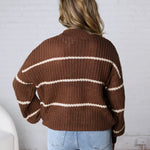 Ember Oversized Striped Sweater – Brown
