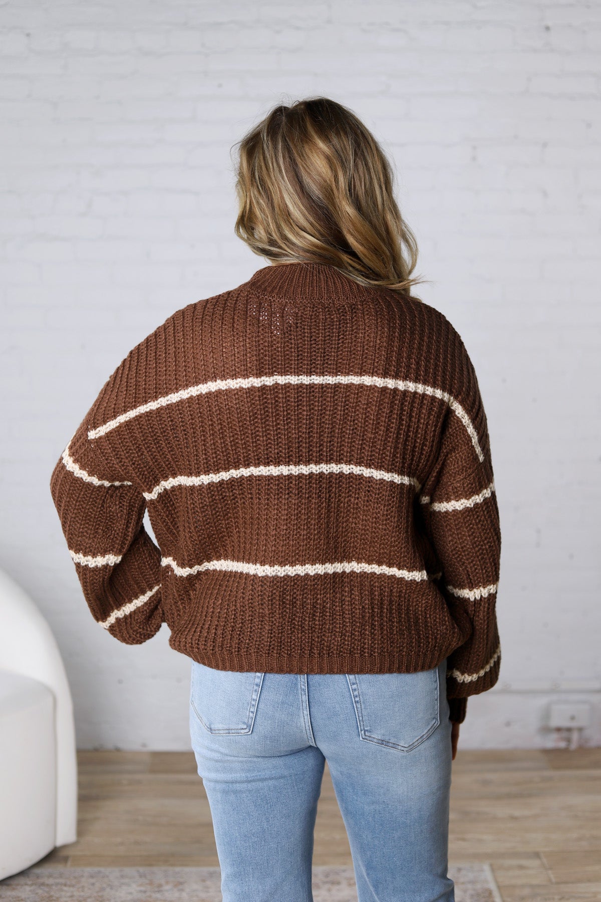 Ember Oversized Striped Sweater – Brown