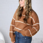 Ember Oversized Striped Sweater – Camel