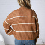 Ember Oversized Striped Sweater – Camel