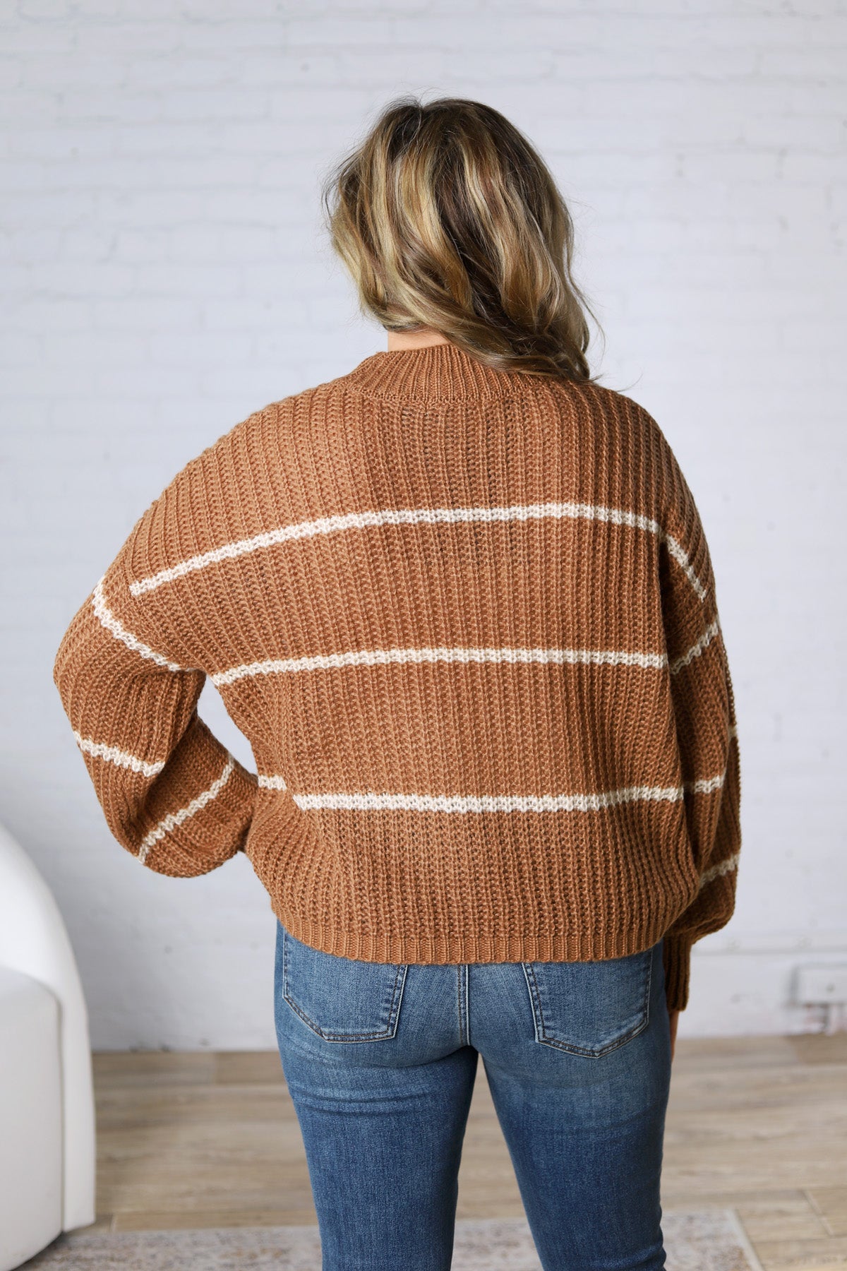 Ember Oversized Striped Sweater – Camel