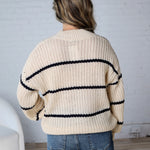 Ember Oversized Striped Sweater – Taupe
