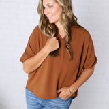 Emelina V-Neck Puff Sleeve Top