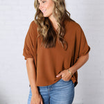 Emelina V-Neck Puff Sleeve Top