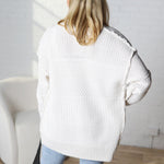 Emen Knit Pattern Cardigan - Off White