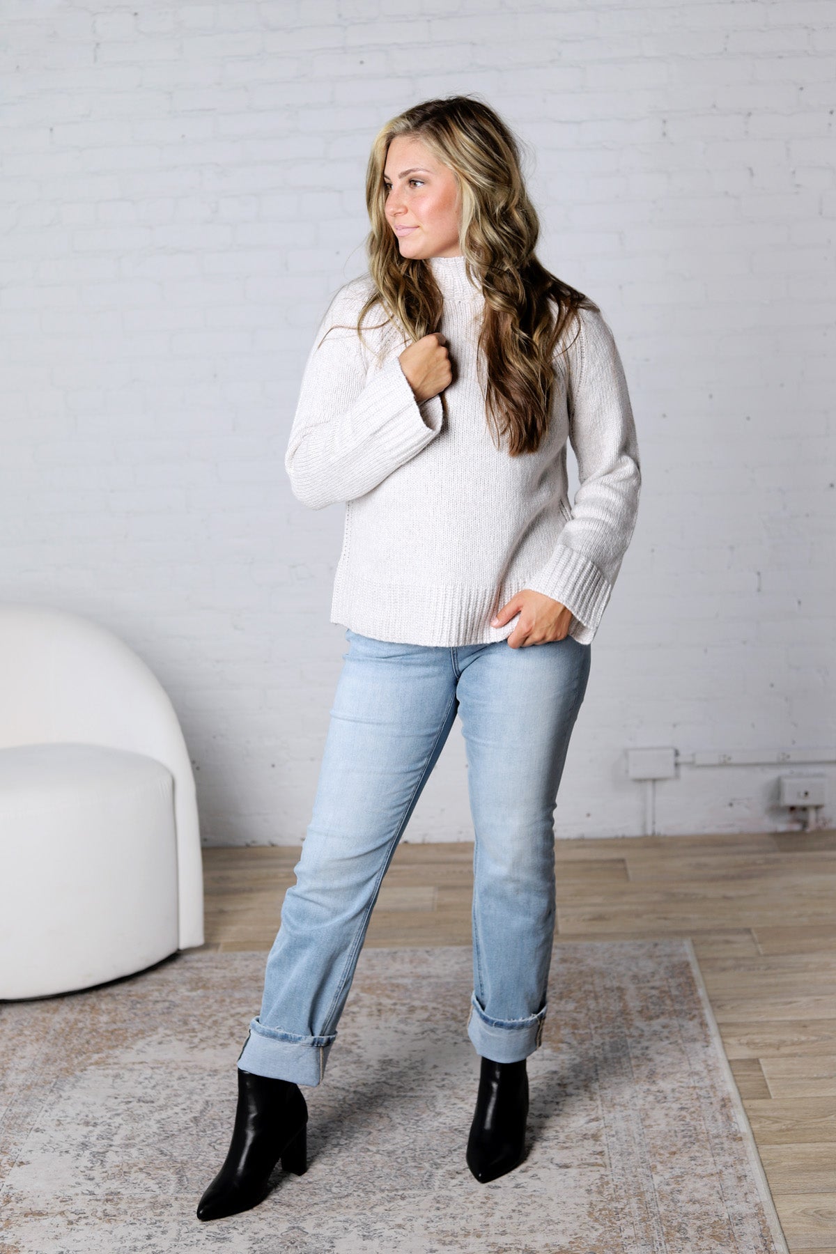 Emerge Funnel Neck Sweater by Z Supply - Turtle Dove FINAL SALE
