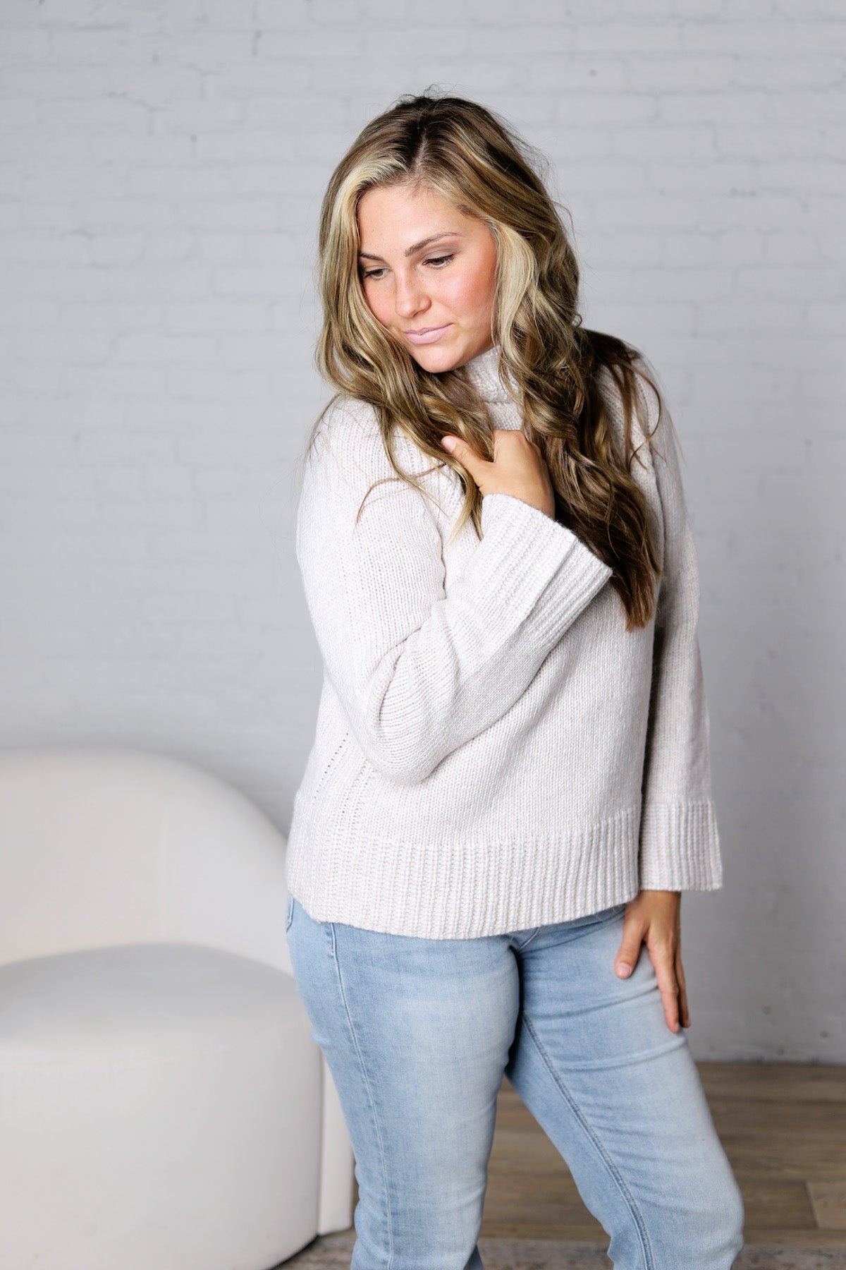 Emerge Funnel Neck Sweater by Z Supply - Turtle Dove FINAL SALE