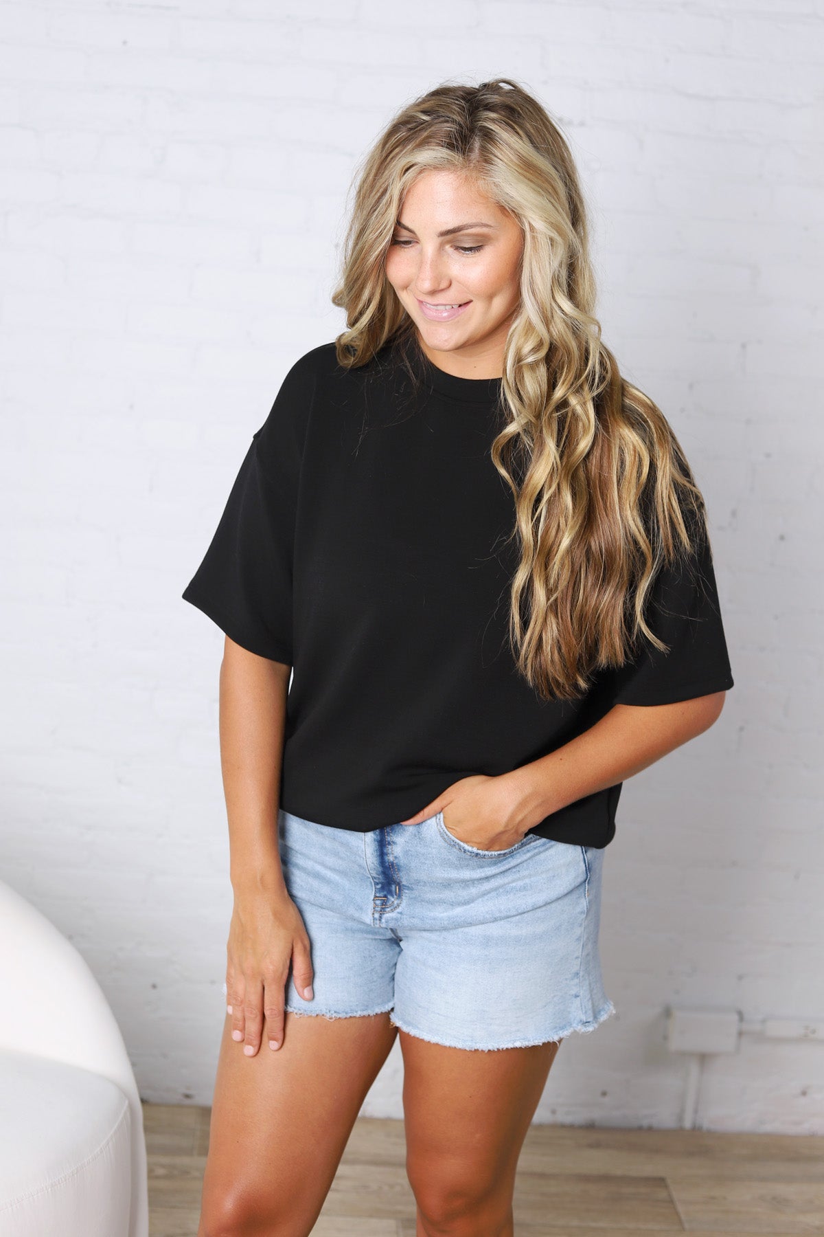 Emma Modal Luxe Basic Top - Black