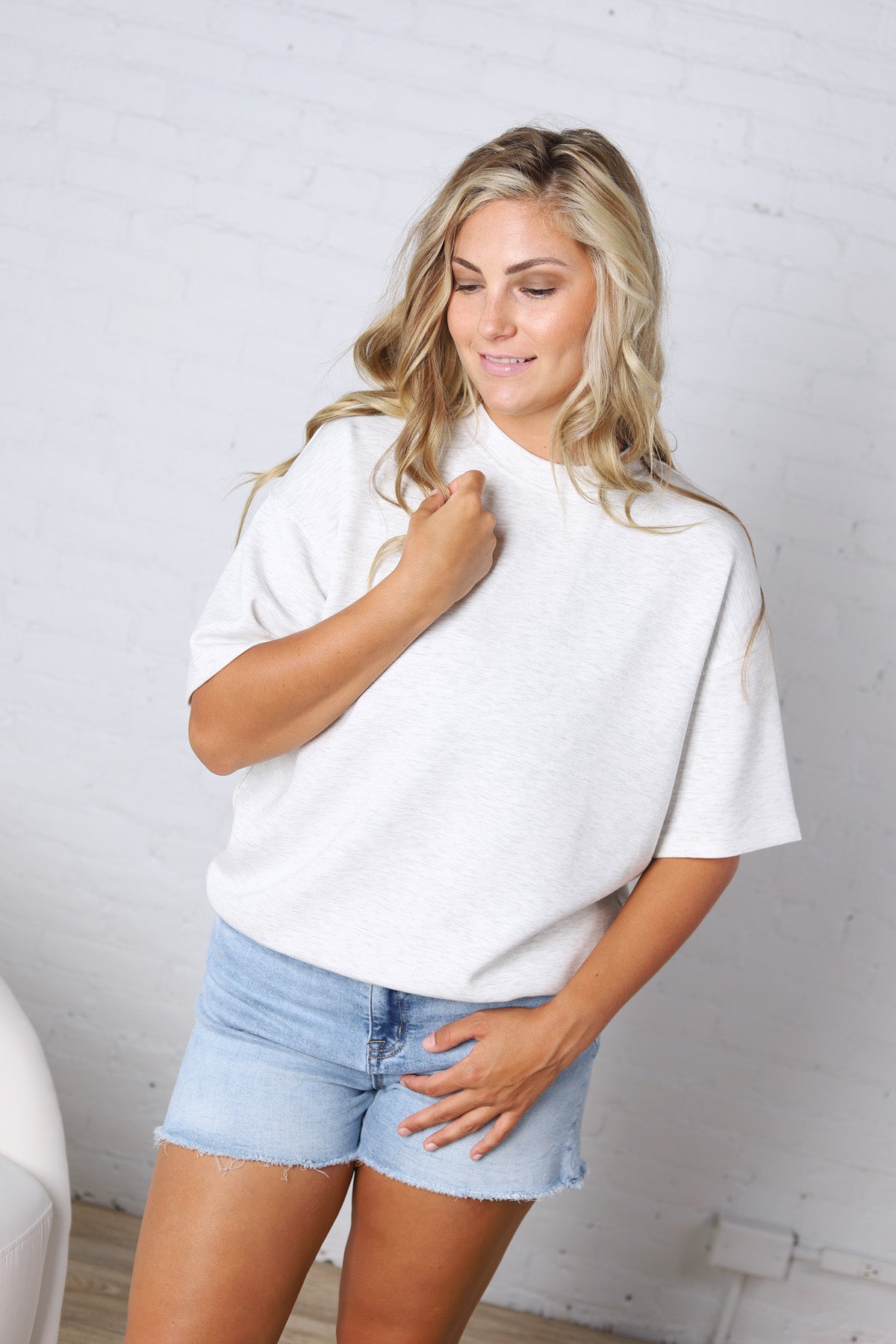 Emma Modal Luxe Basic Top - Lt Heather Grey