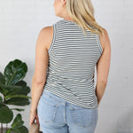 Emmersyn Crew Neck Fitted Stripe Top
