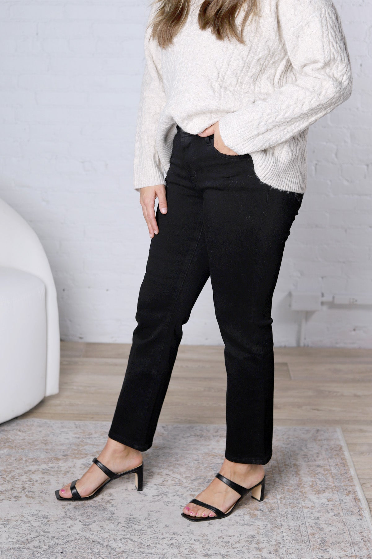 Esme Mid Rise Ankle Straight Denim - Gentle Night