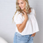 Esme Square Neck Blouse - White