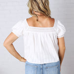Esme Square Neck Blouse - White
