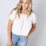 Esme Square Neck Blouse - White