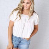 Esme Square Neck Blouse - White