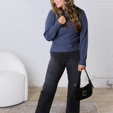 Esmerie Ribbed Knit Top - Blue
