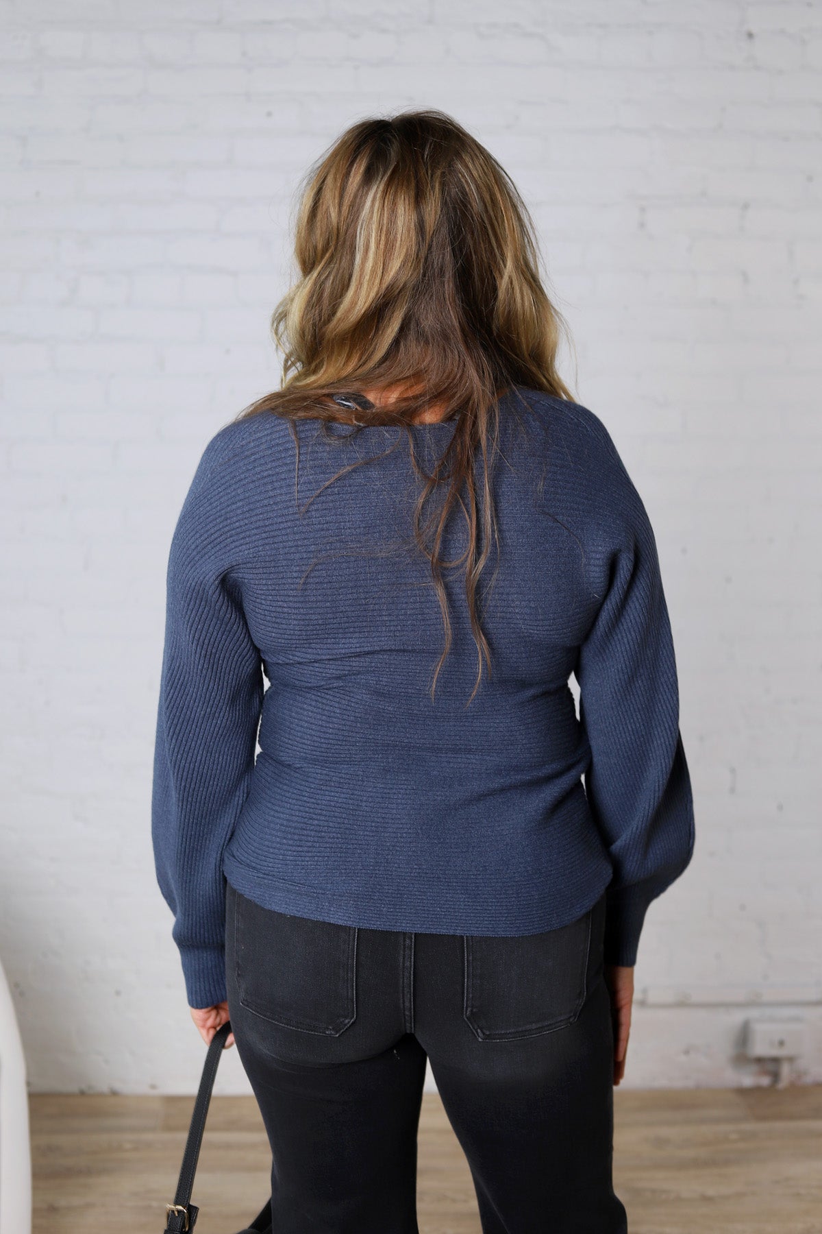 Esmerie Ribbed Knit Top - Blue