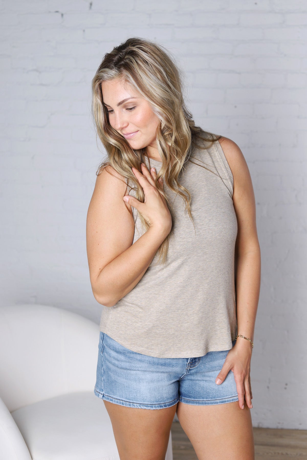 Euclid Tank - Camel Heather FINAL SALE