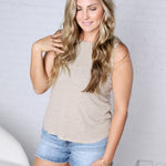 Euclid Tank - Camel Heather FINAL SALE