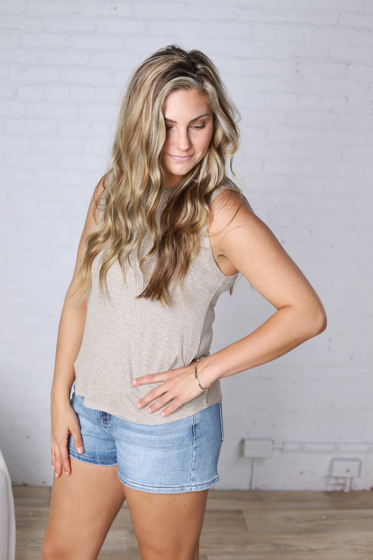 Euclid Tank - Camel Heather FINAL SALE