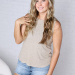 Euclid Tank - Camel Heather FINAL SALE