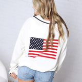 Evelina USA Flag Half Zip Sweater FINAL SALE