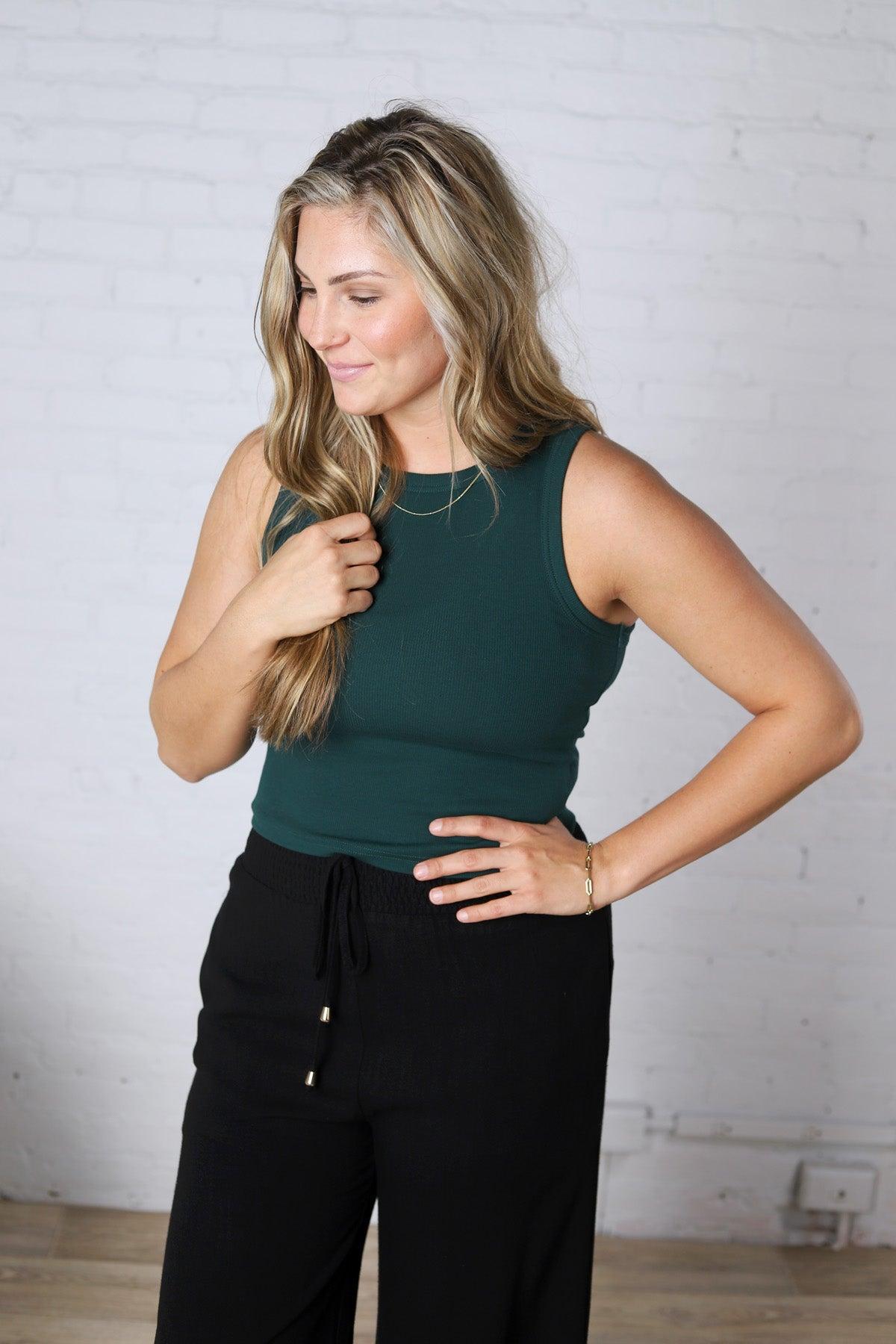 Evie Tank - Forest Green