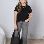 Eyre Mid Rise Wide Straight Leg Denim - Light Gray