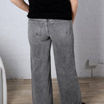 Eyre Mid Rise Wide Straight Leg Denim - Light Gray