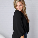 Ezra Puff Sleeve Blouse - Black - FINAL SALE