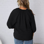 Ezra Puff Sleeve Blouse - Black - FINAL SALE