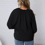 Ezra Puff Sleeve Blouse - Black - FINAL SALE