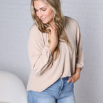 Ezra Puff Sleeve Blouse - Taupe