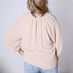 Ezra Puff Sleeve Blouse - Taupe