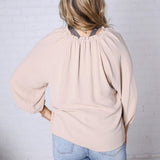 Ezra Puff Sleeve Blouse - Taupe