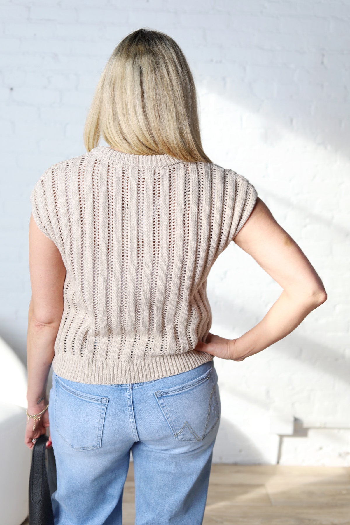 Faelina Knit Sweater Short Sleeve Top