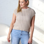 Faelina Knit Sweater Short Sleeve Top