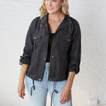 Fallyn Cropped Utility Jacket - Charcoal