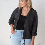 Fallyn Cropped Utility Jacket - Charcoal