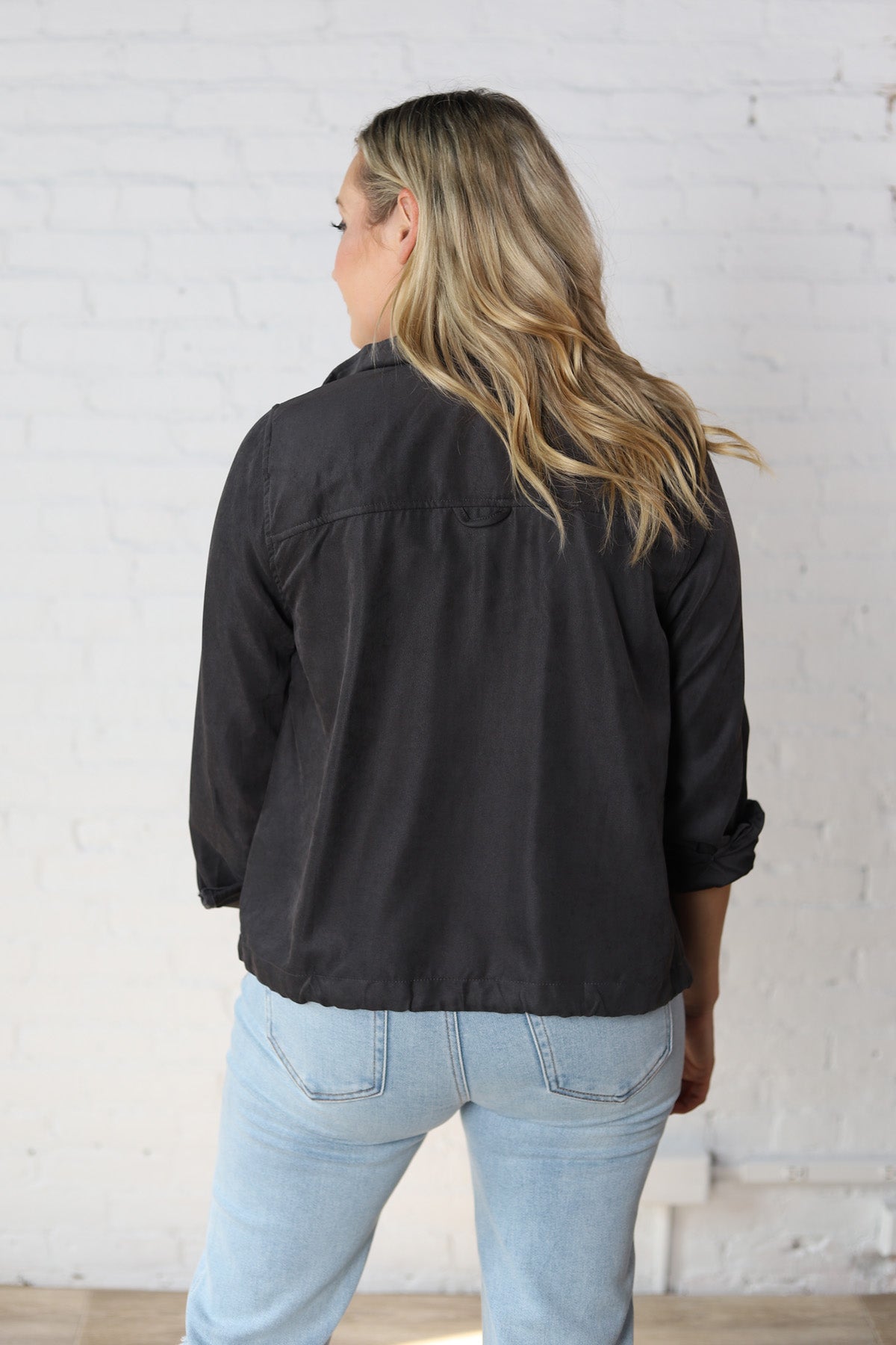 Fallyn Cropped Utility Jacket - Charcoal