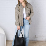 Fallyn Long Sleeve Shacket - Taupe
